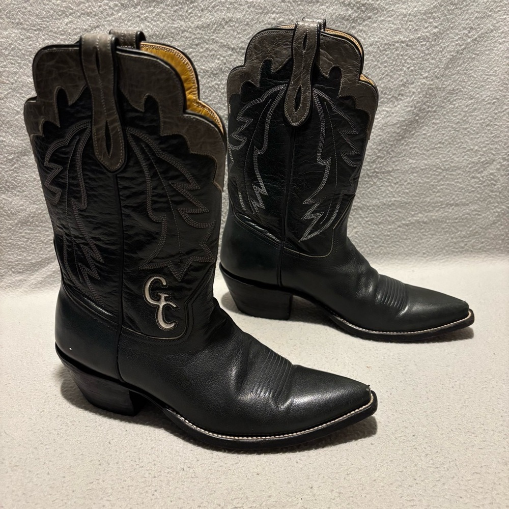 El Vaquero unisex dark gray western cowboy boots custom handmade in Texas